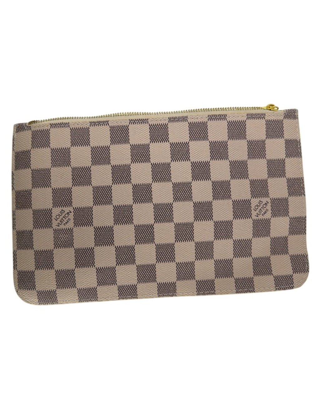 Louis Vuitton Damier Azur Canvas Zippered Pouch Clutch Missing Strap